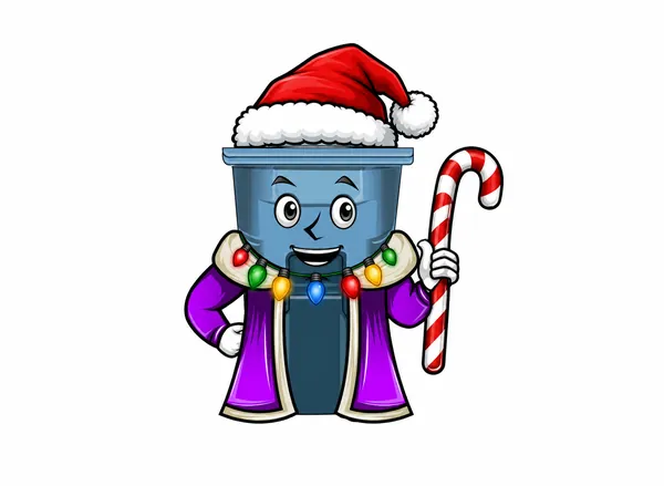 Can King mascot in a Santa hat